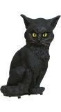 Halloween Zwarte Lichtgevende Kat met Geluid 32cm