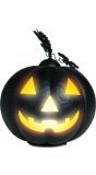 Halloween Zwarte Metalen Pompoen met Licht