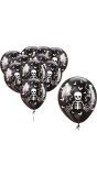 Halloween Zwarte Skelet Ballonnen 30cm