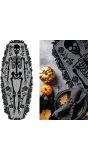 Halloween Zwarte Skelet Dodskist Tafelloper