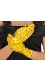 Handschoenen Goud Geel met Pailletten