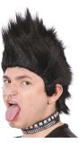 Hanenkam Punker Pruik Zwart
