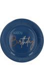 Happy Birthday Elegant Wegwerp Bordjes Blauw