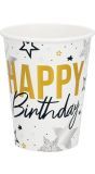 Happy Birthday Papieren Beker Set Goud