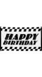 Happy Birthday' Racing Geblokte Vlag 90X150 cm