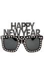 Happy New Year Bril Zwart met Zilver