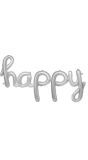 Happy Zilveren Folieballon Letters 90cm