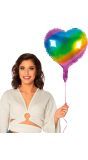 Hart Vormige Folie Ballon Regenboog