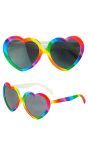 Hartjes Feestbril Regenboog Dames Heren