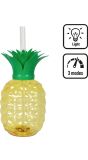 Hawaii beker Ananas met Rietje LED Verlichting