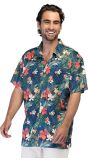 Hawaii Bloemen Shirt Heren Donkerblauw
