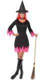 Heksen Kostuum Zwart Roze