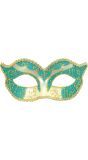 Hertogin Oogmasker met Goud-Blauwe Glitters