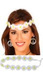 Hippie Bloemen Hoofdband Wit