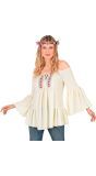 Hippie Blouse 60s Wit Dames