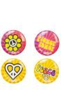 Hippie Buttons Set van 4