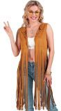 Hippie Gilet Bruin Dames Jaren 60 Carnaval