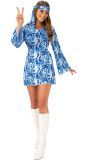 Hippie Jurkje Blauw Flower Power Dames