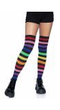 Hoge Zwarte Kousen met Regenboog Patroon