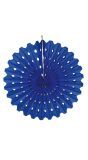 Honingraat Waaier Versiering Blauw 45cm