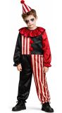 Horror Clown Kostuum Jongens Rood Zwart Halloween