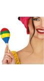 Houten Meerkleurige Maraca 20cm
