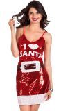 I Love Santa Pailletten Jurkje