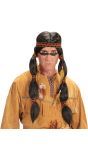 Indianen Pruik met Staartjes en Hoofdband