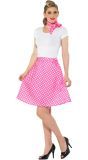 Jaren 50 Polka Dot Rok Roze