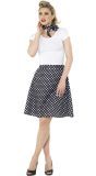 Jaren 50 Polka Dot Rok Zwart