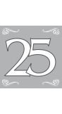Jubileum 25 Jaar Zilveren Servetten 20 Stuks