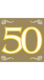 Jubileum 50 Jaar Gouden Servetten 20 Stuks