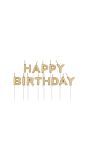 Kaarsenset Happy Birthday Goudkleurig 2 cm