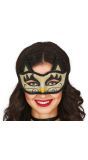 Kat Oogmasker Goud Zwart Venetiaans Carnaval