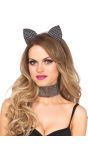 Katten Oren Haarband met Choker