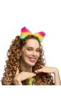 Kattenoren Multikleur Neon Diadeem Dames
