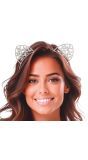 Kattenoren Tiara Zilver Diamantjes