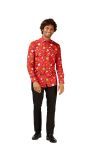 Kerst Cartoon Blouse Opposuit Rood