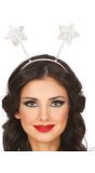 Kerst Haarband met Glitter Sterren Zilver