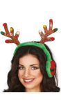 Kerst Haarband Oorwarmer Rendier met Glitters