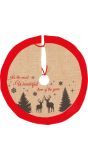 Kerstboom Kleed Jute Rood 85cm