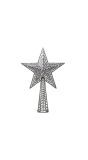 Kerstboom Piek Ster Glitter Zilver 27cm