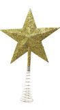 Kerstboom Piek Ster Spiraal Goud 23cm