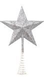 Kerstboom Piek Ster Spiraal Zilver 23cm