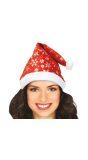 Kerstmuts Rood met Sneeuwvlokken