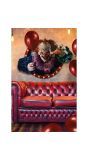 Killer Clown Halloween Wand Decoratie Groot