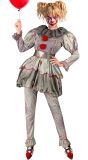 Killer Clown Kostuum Halloween Grijs Dames