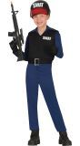 Kinder Swat Kostuum Zwart/Blauw
