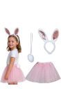 Konijnen set Meisjes Kind Roze Wit