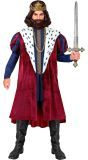 Koning Kostuum Middeleeuwen Heren Rood Blauw
